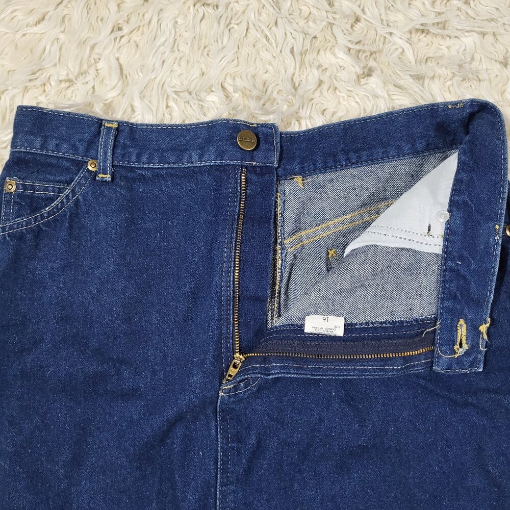 Vintage LL Bean Dark Wash Denim Jean Skirt Made in Maine - USA / Size 16 - Picture 6 of 16